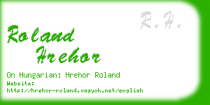 roland hrehor business card